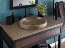 Native Trails Tolosa 19" Oval NativeStone Concrete Bathroom Sink, Earth, NSL1916-E