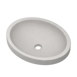 Native Trails Tolosa 19" Oval NativeStone Concrete Bathroom Sink, Ash, NSL1916-A