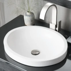 Native Trails Tolosa 19" Oval NativeStone Concrete Bathroom Sink, Pearl, NSL1916-P