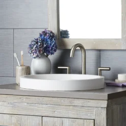 Native Trails Tolosa 19" Oval NativeStone Concrete Bathroom Sink, Pearl, NSL1916-P