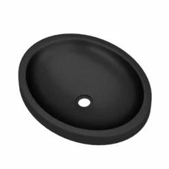 Native Trails Tolosa 19" x 16" Oval NativeStone Concrete ADA Bathroom Sink, Charcoal, NSL1916-C