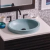 Native Trails Tolosa 19" x 16" Oval NativeStone Concrete ADA Bathroom Sink, Ocean, NSL1916-O