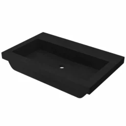 Native Trails Trough 3019 30" x 19" Rectangle Drop In NativeStone Concrete ADA Bathroom Sink, Charcoal, NSL3019-CX
