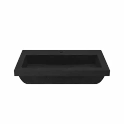 Native Trails Trough 3019 30" x 19" Rectangle Drop In NativeStone Concrete ADA Bathroom Sink, Charcoal, NSL3019-C