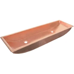 Native Trails Trough 48" Rectangle Copper Bathroom Sink, Polished Copper, CPS408