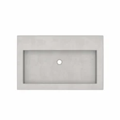 Native Trails Trough 30" Rectangle NativeStone Concrete Bathroom Sink, No Faucet Hole, Ash, NSL3019-AX