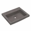 Native Trails Trough 24" Rectangular Drop-In NativeStone Concrete Bathroom Sink, Slate, No Faucet Hole, NSL2419-SX