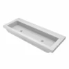 Native Trails Trough 48" Rectangle NativeStone Concrete Bathroom Sink, No Faucet Hole, Pearl, NSL4819-PX