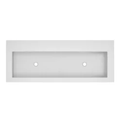 Native Trails Trough 48" Rectangle NativeStone Concrete Bathroom Sink, No Faucet Hole, Pearl, NSL4819-PX