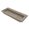 Native Trails Trough 48" Rectangle NativeStone Concrete Bathroom Sink, 2 Faucet Holes, Earth, NSL4819-E