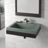 Native Trails Trough 24" Rectangular Drop-In NativeStone Concrete Bathroom Sink, Forest, NSL2419-F