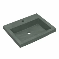 Native Trails Trough 24" Rectangular Drop-In NativeStone Concrete Bathroom Sink, Forest, NSL2419-F