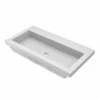 Native Trails Trough 36" Rectangle NativeStone Concrete Bathroom Sink, No Faucet Hole, Pearl, NSL3619-PX