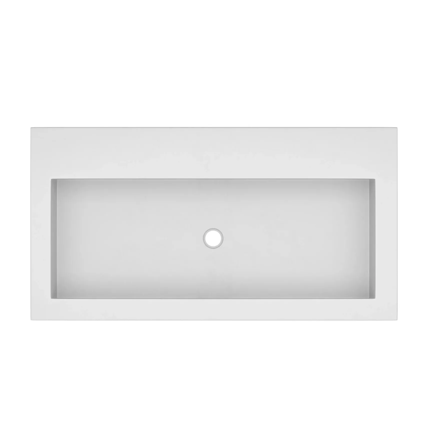 Native Trails Trough 36" Rectangle NativeStone Concrete Bathroom Sink, No Faucet Hole, Pearl, NSL3619-PX