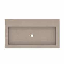 Native Trails Trough 36" Rectangle NativeStone Concrete Bathroom Sink, No Faucet Hole, Earth, NSL3619-EX