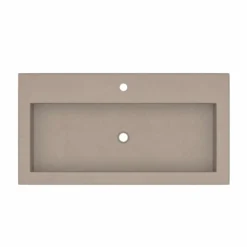 Native Trails Trough 36" Rectangle NativeStone Concrete Bathroom Sink, 1 Faucet Hole, Earth, NSL3619-E