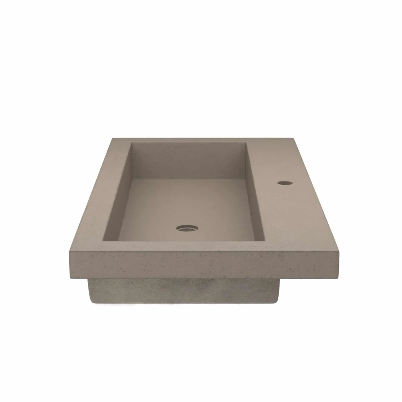 Native Trails Trough 36" Rectangle NativeStone Concrete Bathroom Sink, 1 Faucet Hole, Earth, NSL3619-E