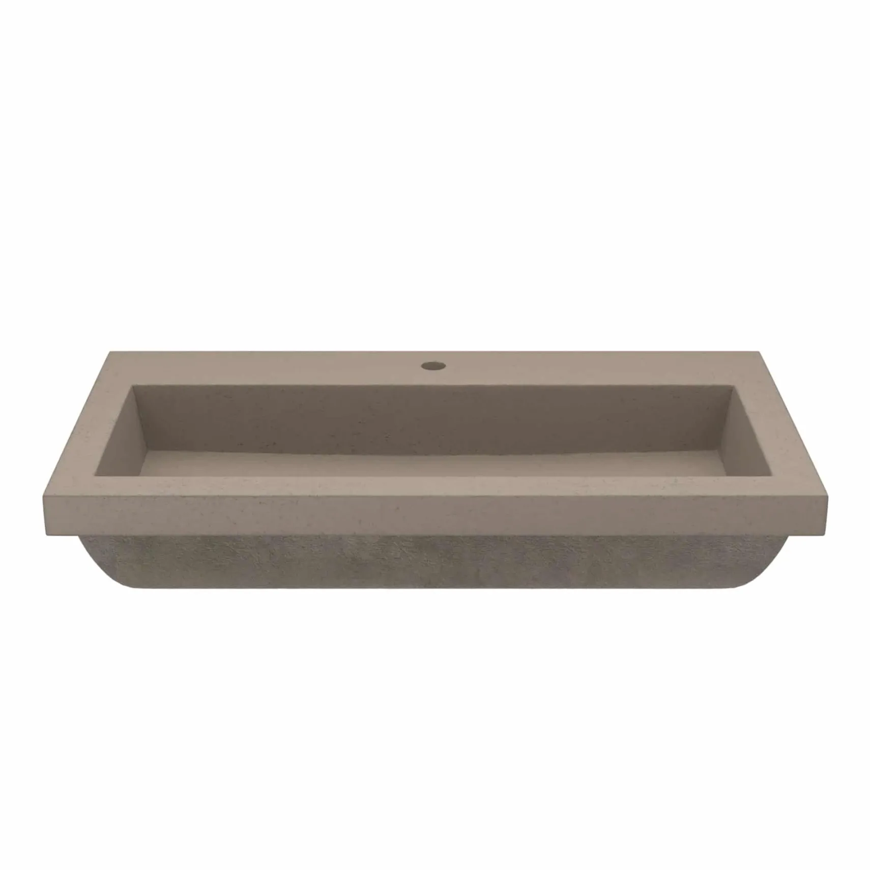 Native Trails Trough 36" Rectangle NativeStone Concrete Bathroom Sink, 1 Faucet Hole, Earth, NSL3619-E