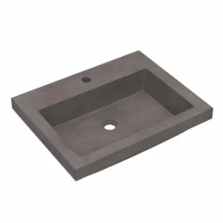 Native Trails Trough 24" Rectangular Drop-In NativeStone Concrete Bathroom Sink, Slate, NSL2419-S