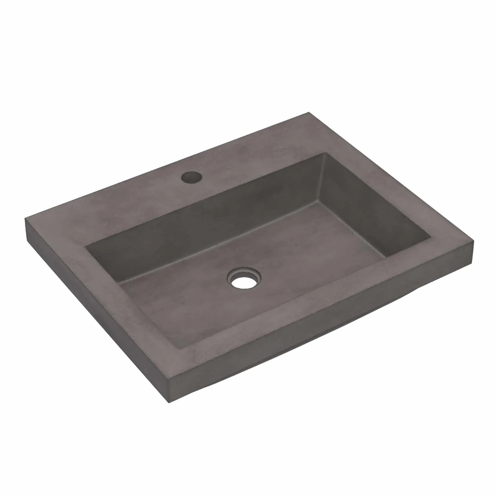 Native Trails Trough 24" Rectangular Drop-In NativeStone Concrete Bathroom Sink, Slate, NSL2419-S