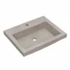Native Trails Trough 24" Rectangular Drop-In NativeStone Concrete Bathroom Sink, Ash, NSL2419-A