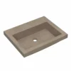 Native Trails Trough 24" Rectangular Drop-In NativeStone Concrete Bathroom Sink, Earth, No Faucet Hole, NSL2419-EX