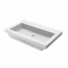 Native Trails Trough 30" Rectangle NativeStone Concrete Bathroom Sink, No Faucet Hole, Pearl, NSL3019-PX
