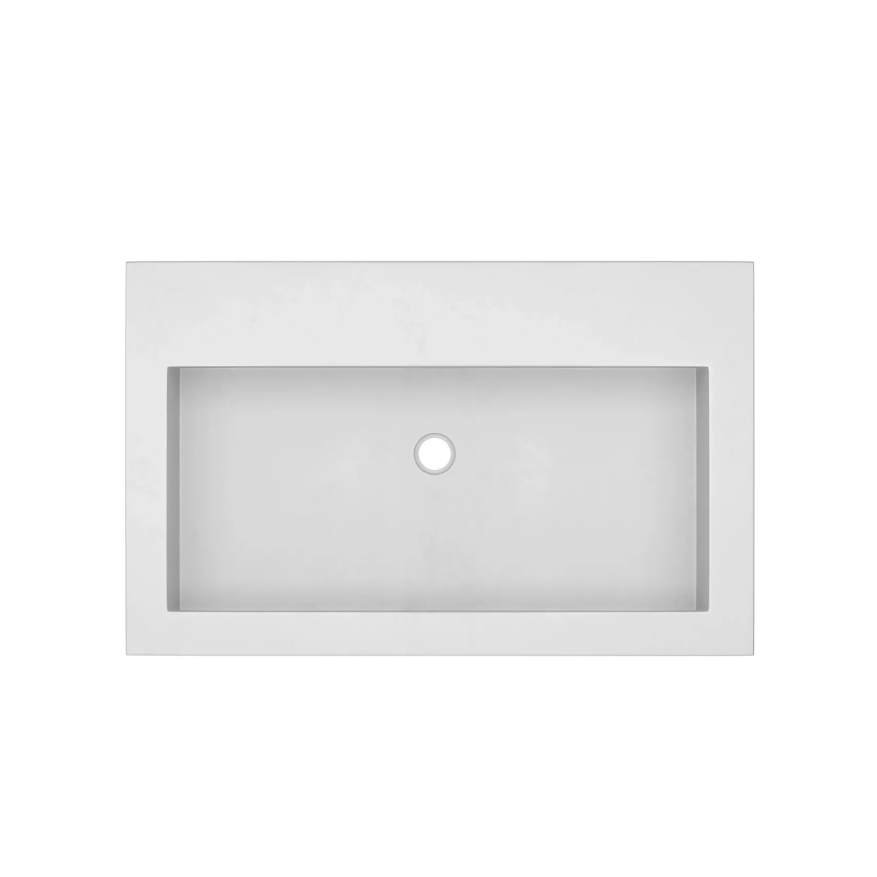 Native Trails Trough 30" Rectangle NativeStone Concrete Bathroom Sink, No Faucet Hole, Pearl, NSL3019-PX