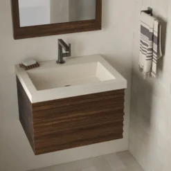 Native Trails Trough 24" Rectangular Drop-In NativeStone Concrete Bathroom Sink, Sand, NSL2419-D