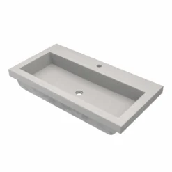 Native Trails Trough 36" Rectangle NativeStone Concrete Bathroom Sink, 1 Faucet Hole, Ash, NSL3619-A