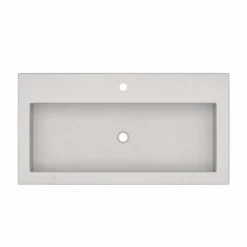 Native Trails Trough 36" Rectangle NativeStone Concrete Bathroom Sink, 1 Faucet Hole, Ash, NSL3619-A