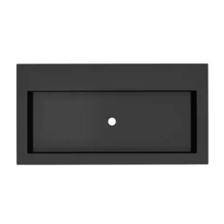 Native Trails Trough 36" Rectangle NativeStone Concrete Bathroom Sink, No Faucet Hole, Charcoal, NSL3619-CX