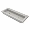 Native Trails Trough 48" Rectangle NativeStone Concrete Bathroom Sink, No Faucet Hole, Ash, NSL4819-AX