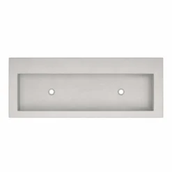 Native Trails Trough 48" Rectangle NativeStone Concrete Bathroom Sink, No Faucet Hole, Ash, NSL4819-AX