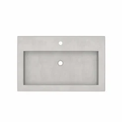 Native Trails Trough 30" Rectangle NativeStone Concrete Bathroom Sink, 1 Faucet hole, Ash, NSL3019-A