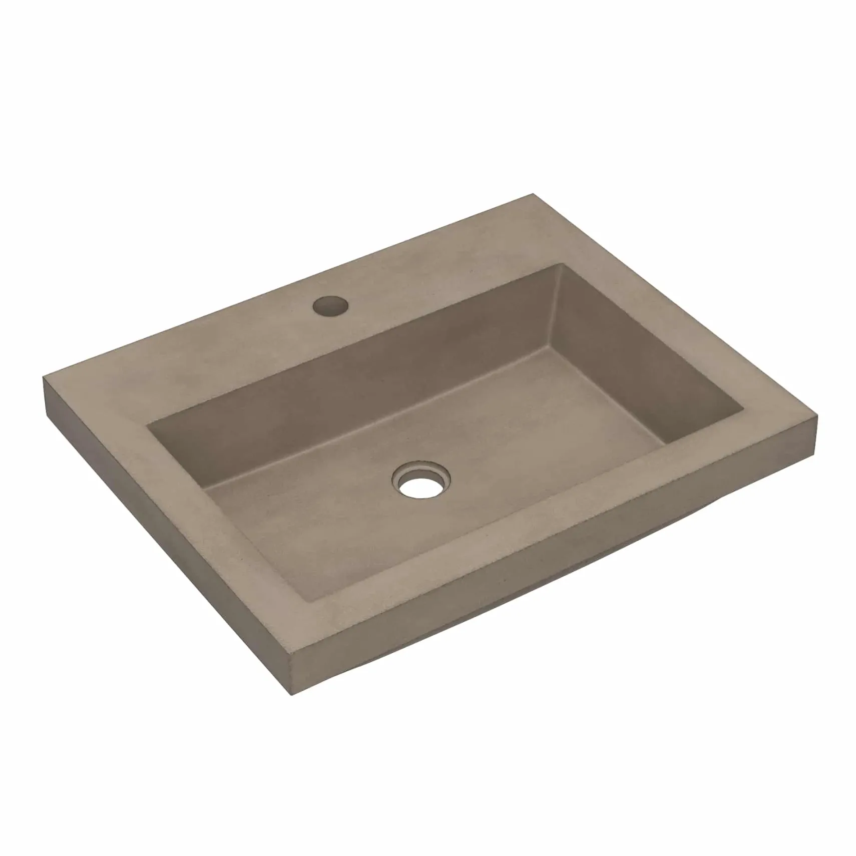 Native Trails Trough 24" Rectangular Drop-In NativeStone Concrete Bathroom Sink, Earth, NSL2419-E