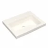 Native Trails Trough 24" Rectangular Drop-In NativeStone Concrete Bathroom Sink, Pearl, No Faucet Hole, NSL2419-PX