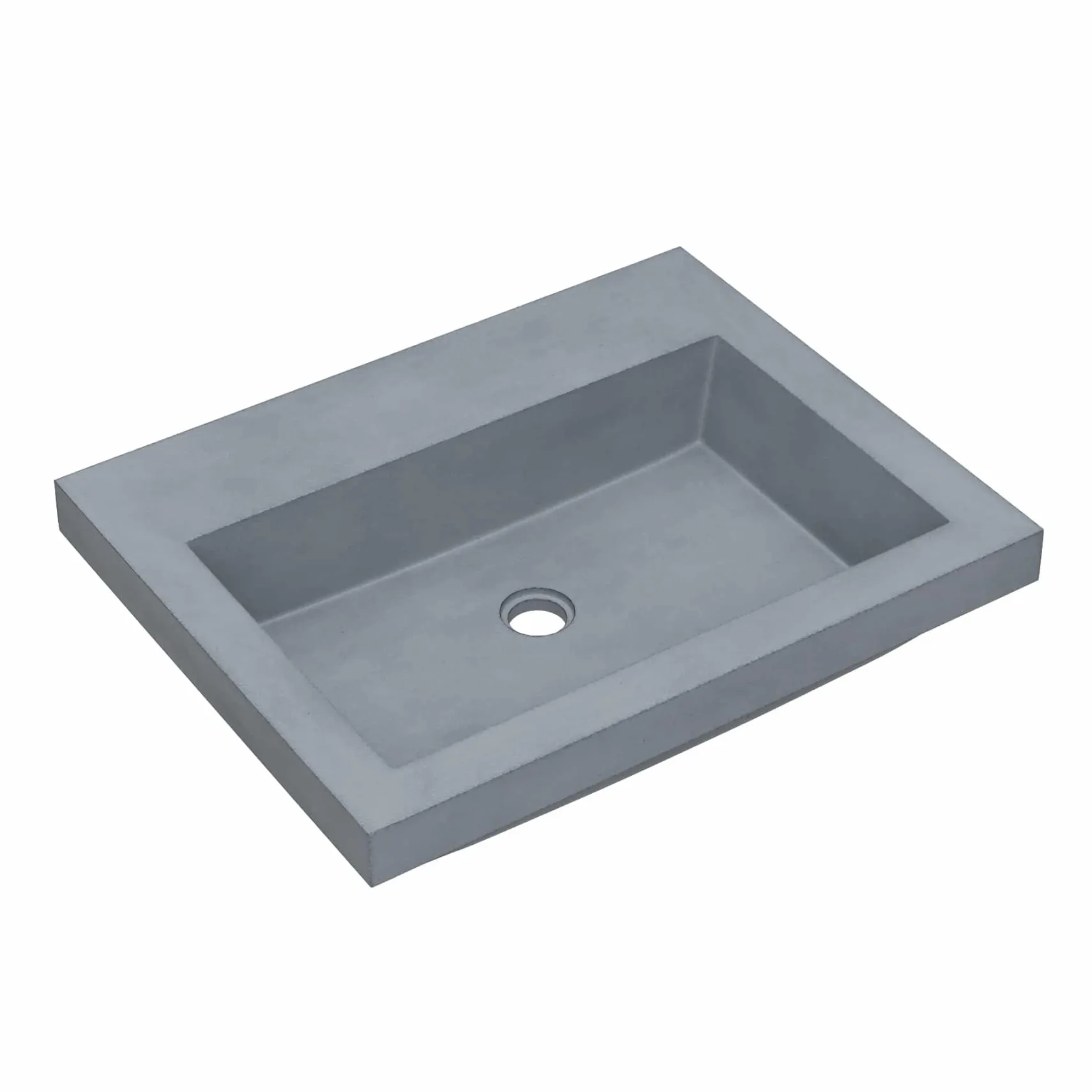 Native Trails Trough 24" Rectangular Drop-In NativeStone Concrete Bathroom Sink, Ocean, No Faucet Hole, NSL2419-OX