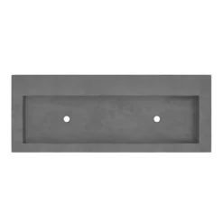 Native Trails Trough 48" Rectangle NativeStone Concrete Bathroom Sink, No Faucet Hole, Slate, NSL4819-SX