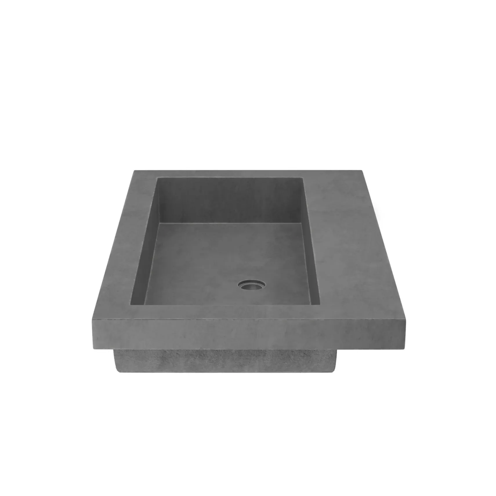 Native Trails Trough 30" Rectangle NativeStone Concrete Bathroom Sink, No Faucet Hole, Slate, NSL3019-SX