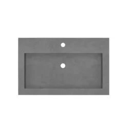Native Trails Trough 30" Rectangle NativeStone Concrete Bathroom Sink, 1 Faucet Hole, Slate, NSL3019-S