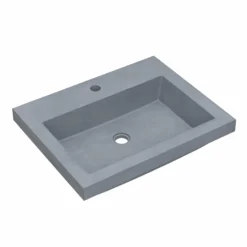Native Trails Trough 24" Rectangular Drop-In NativeStone Concrete Bathroom Sink, Ocean, NSL2419-O