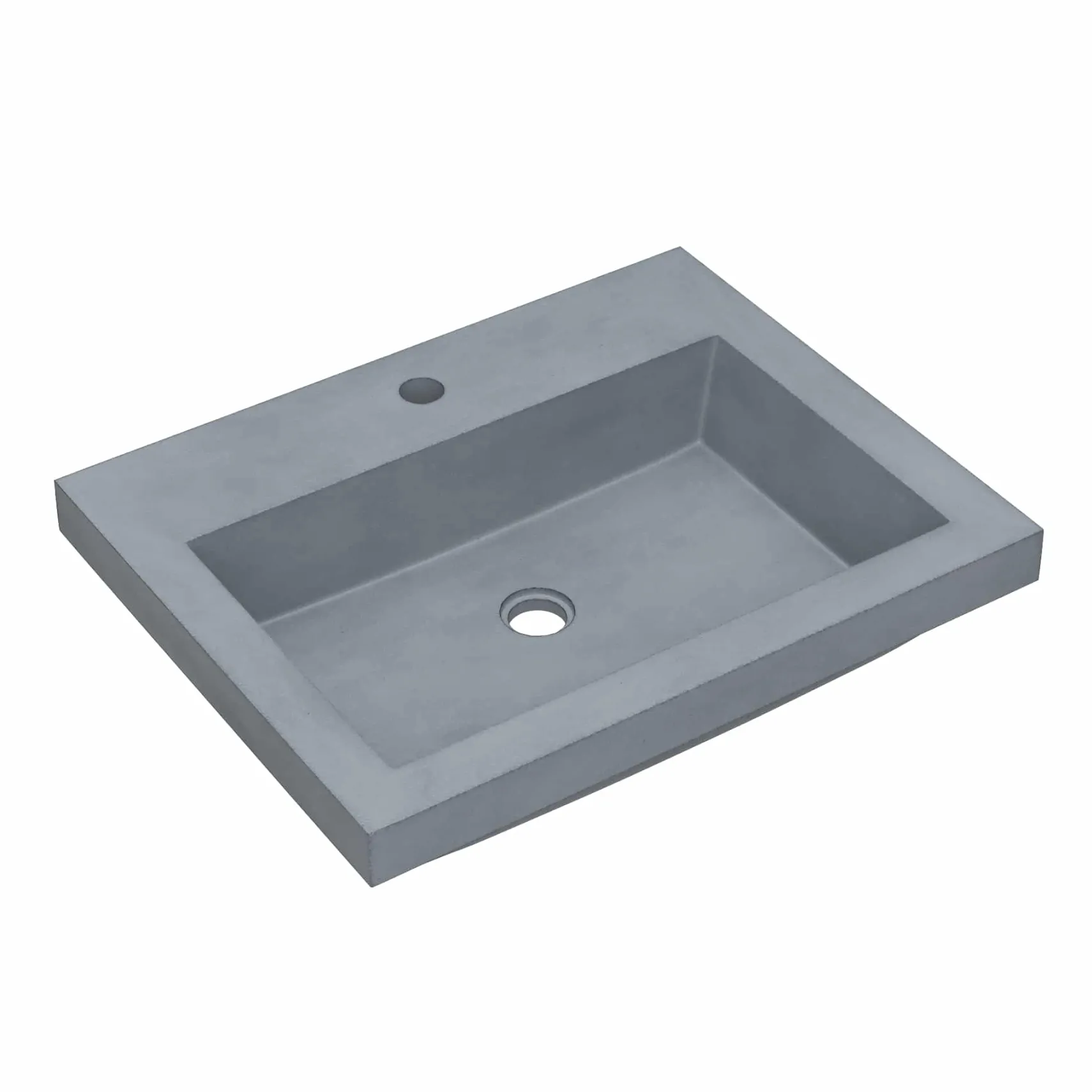 Native Trails Trough 24" Rectangular Drop-In NativeStone Concrete Bathroom Sink, Ocean, NSL2419-O