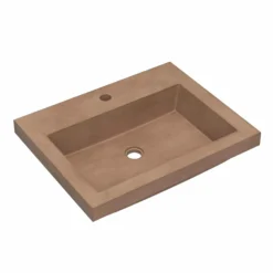 Native Trails Trough 24" Rectangular Drop-In NativeStone Concrete Bathroom Sink, Terracotta, NSL2419-T