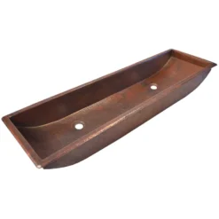 Native Trails Trough 48" Rectangle Copper Bathroom Sink, Antique Copper, CPS208