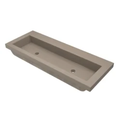 Native Trails Trough 48" Rectangle NativeStone Concrete Bathroom Sink, No Faucet Hole, Earth, NSL4819-EX