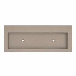 Native Trails Trough 48" Rectangle NativeStone Concrete Bathroom Sink, No Faucet Hole, Earth, NSL4819-EX