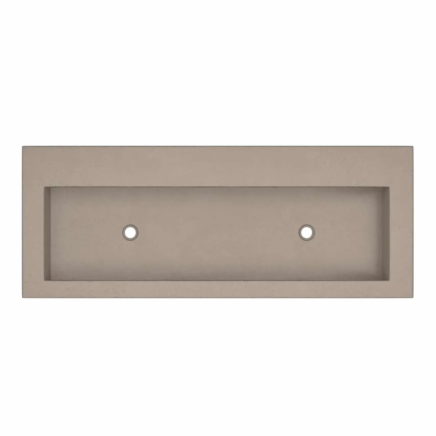 Native Trails Trough 48" Rectangle NativeStone Concrete Bathroom Sink, No Faucet Hole, Earth, NSL4819-EX