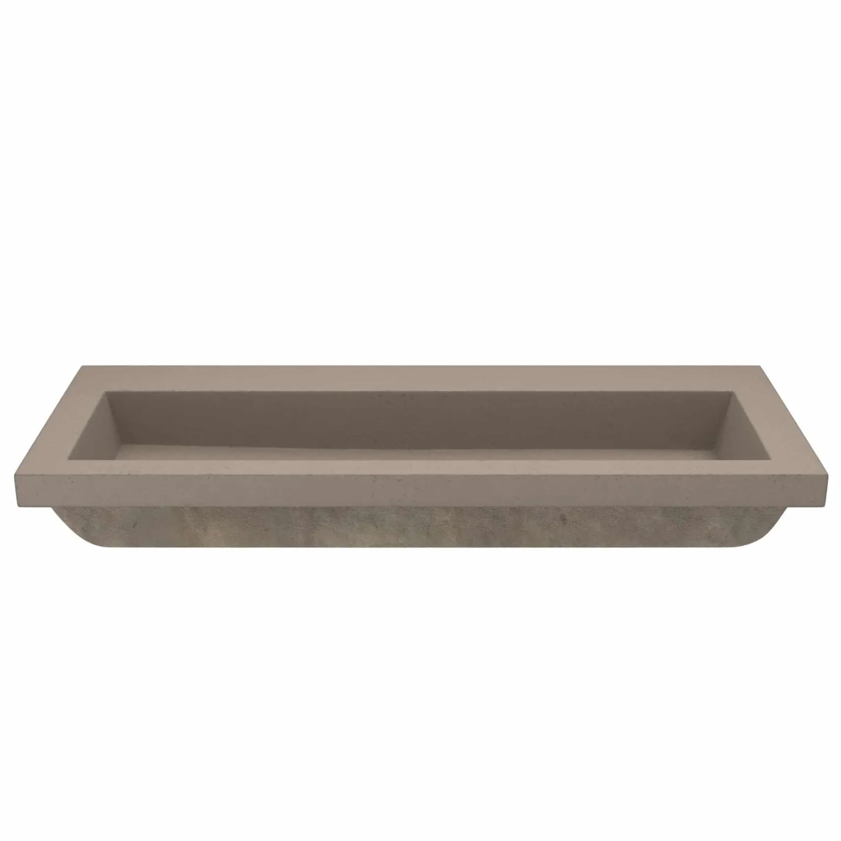 Native Trails Trough 48" Rectangle NativeStone Concrete Bathroom Sink, No Faucet Hole, Earth, NSL4819-EX
