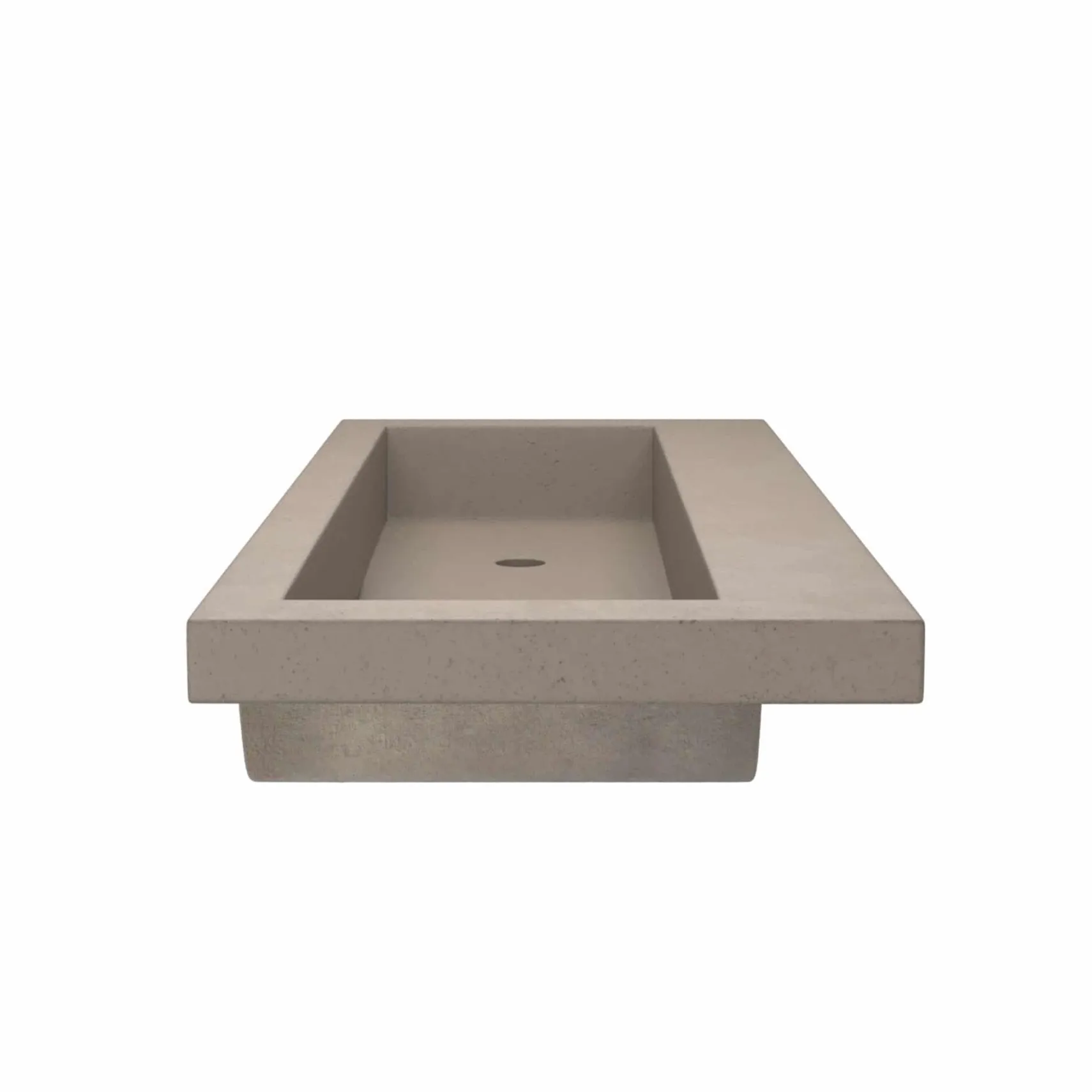 Native Trails Trough 48" Rectangle NativeStone Concrete Bathroom Sink, No Faucet Hole, Earth, NSL4819-EX